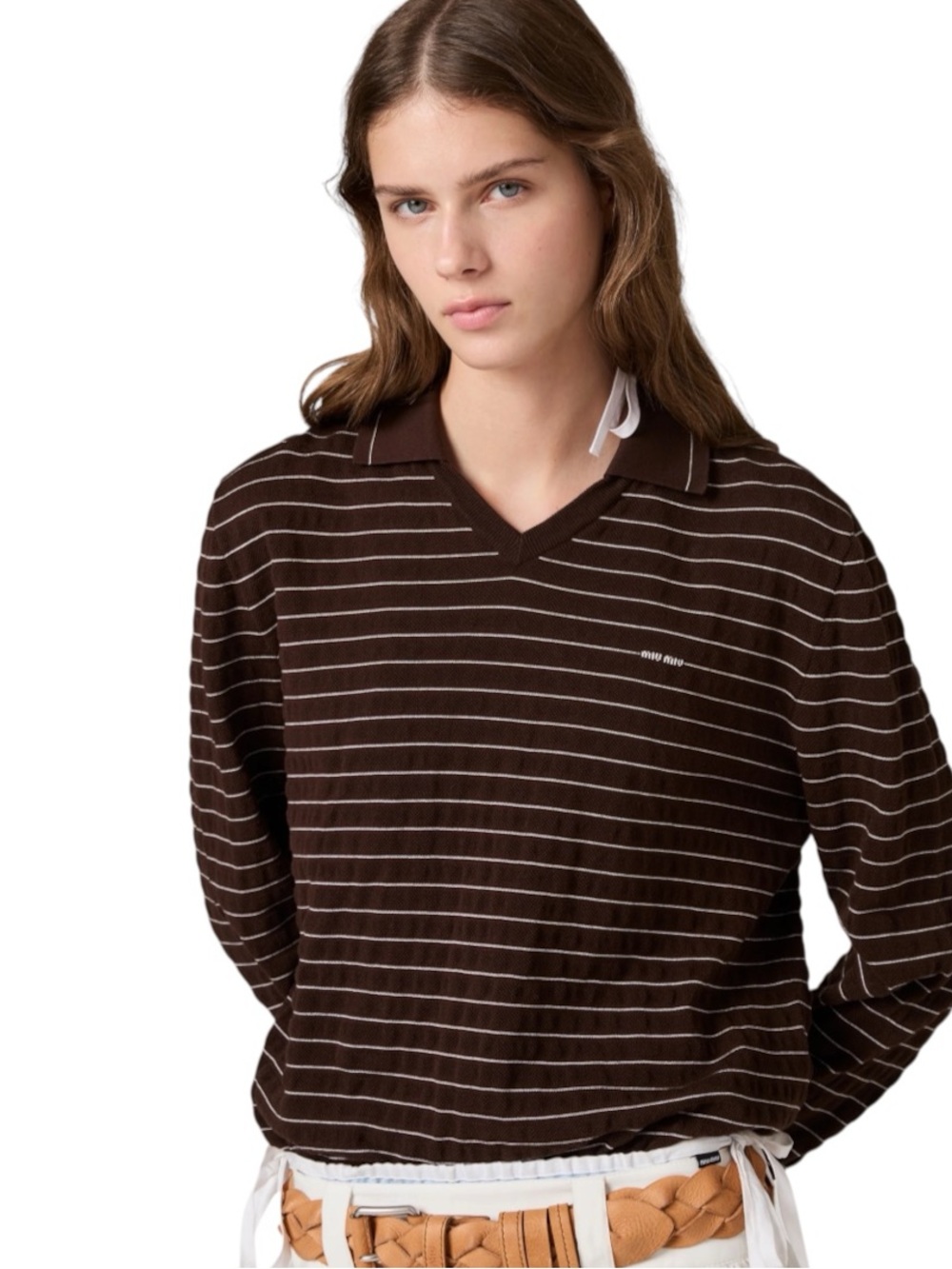 Miu Miu V-neck cotton sweater It38